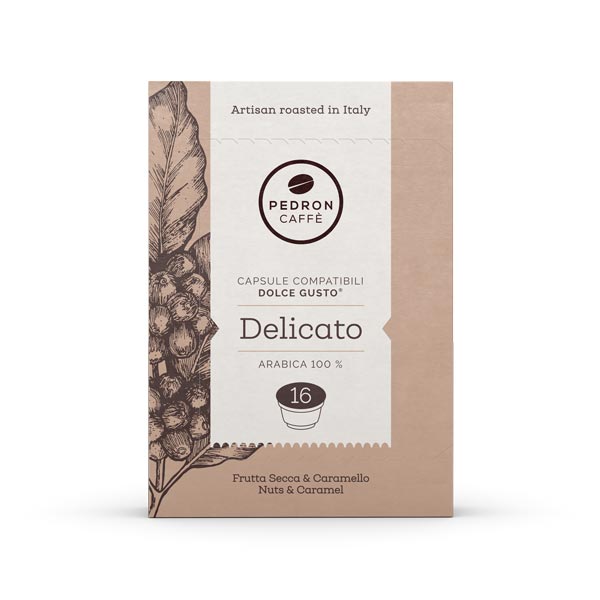 Pedron DELICATO 100% Arabica - 16  броя капсули х 8 g  - Dolce Gusto